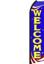 Feather Banner Flag 11.5' Welcome patriotic flag