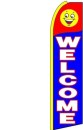 Feather Banner Flag 11.5' Welcome happy face