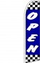 Feather Banner Flag 11.5' Open blue black checker