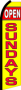 Feather Flag Banner Only 11.5' Open Sundays red yellow