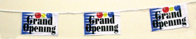60' String Pennant Grand Opening (balloons)