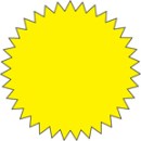 Fluorescent Label Blank Burst 1 5/8in Chartreuse 380 per roll