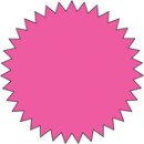 Fluorescent Labels Blank Burst 1 5/8in Pink 380 per roll