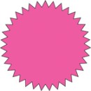 Fluorescent Labels Blank Burst 1 5/8in Pink 380 per roll