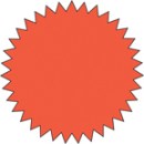 Fluorescent Labels Blank Burst 1 5/8in Red Orange 380 per roll