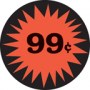 Fluorescent Labels $.99 1 1/2in Red Orange 500 per roll