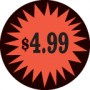 Fluorescent Labels $4.99 1 1/2in Red Orange 500 per roll