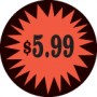Fluorescent Labels $5.99 1 1/2in Red Orange 500 per roll