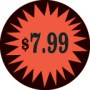Fluorescent Labels $7.99 1 1/2in Red Orange 500 per roll