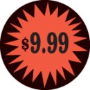 Fluorescent Labels $9.99 1 1/2in Red Orange 500 per roll