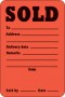 Fluorescent Labels Sold, 1/2" x 2'' red/orange Rectangle Pre-Printed Stickers