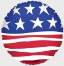 Patriotic USA Flag Design Mylar Balloons 18 inch Round 5 pack