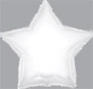 Balloons star white Mylar 18in 5 pack