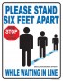 CDC Social Distancing Business Sign Poster | 25" x 33" | Six Feet Apart | Stop the Spread | Coronavirus Covid-19