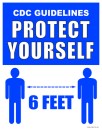 CDC Social Distancing | Business Sign Poster | 38" x 50" | Six Feet Apart