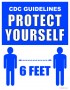 CDC Guidelines Social Distancing | Business Sign Poster | 22" x 28" | Six Feet Apart
