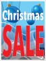 Holiday Window Poster 25in x 33in Christmas Sale blue bulbs
