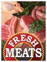Grocery Store Sign Poster 38in x 50in Fresh Meats