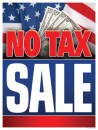 Retail Sale Signs Posters No Tax Sale flag/money
