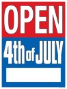 Patriotic Holiday Sale Signs Posters Open 4th of July