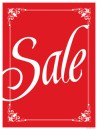Retail Sale Signs Posters Sale red white