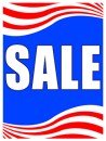 Seasonal Sign Poster 38in x 50in Sale red white and blue
