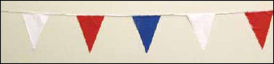 Patriotic 60' String Pennant red white blue