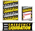 Retail Promotional Sign Mini Small and Large Kits 4 piece Emergency Liquidation