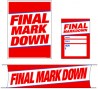 Retail Promotional Sign Mini Small and Large Kits 4 piece Final Mark Down