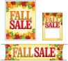 Retail Promotional Sign Mini Small and Large Kits 4 piece Fall Sale leafs