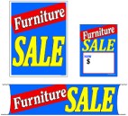 Retail Promotional Sign Mini Small and Large Kits 4 piece Furniture Sale Now $