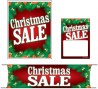 Retail Promotional Sign Mini Small and Large Kits 4 piece Christmas Sale with holly