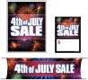 Retail Promotional Sign Mini Small and Large Kits 4 piece 4th of July Sale fireworks