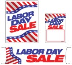 Retail Promotional Sign Mini Small and Large Kits 4 piece Labor Day Sale patriotic