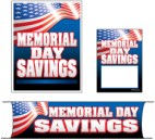 Retail Promotional Sign Mini Small and Large Kits 4 piece Memorial Day Savings