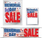Patriotic Holiday SRetail Promotional Sign Mini Small and Large Kits 4 piece Memorial Day Sale