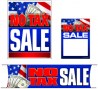 Retail Promotional Sign Mini Small and Large Kits 4 piece No Tax Sale flag money