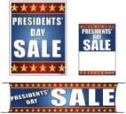 Retail Promotional Sign Mini Small and Large Kits 4 piece President Day Sale patriotic
