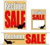 Retail Promotional Sign Mini Small and Large Kits 4 piece Recliner Sale