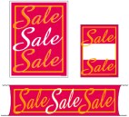 Retail Promotional Sign Mini Small and Large Kits 4 piece Sale Sale Sale