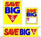 Retail Promotional Sign Mini Small and Large Kits 4 piece Save Big $