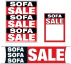 Furniture Retail Promotional Sign Mini Small and Large Kits 4 piece Sofa Sale