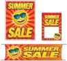 Retail Promotional Sign Mini Small and Large Kits 4 piece Summer Sale sun