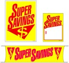 Retail Promotional Sign Mini Small and Large Kits 4 piece $ Super Savings $