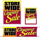 Retail Promotional Sign Mini Small and Large Kits 4 piece Storewide Clearance Sale