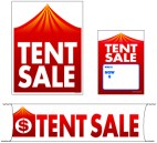 Retail Promotional Sign Mini Small and Large Kits 4 piece Tent Sale