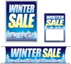 Retail Promotional Sign Mini Small and Large Kits 4 piece Winter Sale trees