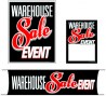 Retail Promotional Sign Mini Small and Large Kits 4 piece Warehouse Sale Event