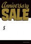 Slotted Sale Tags 5in x 7in Anniversary Sale black gold