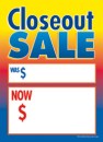 Slotted Sale Tags 5in x 7in Closeout Sale multicolor
